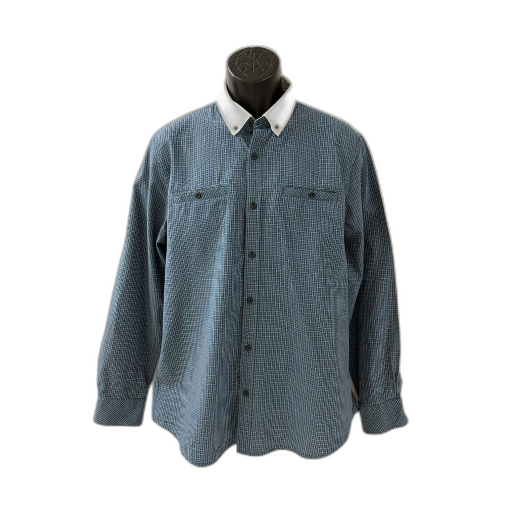 G by Guess Contrast Collar Micro Print Woven Button Up Shirt XL Cyber Y2K Indie